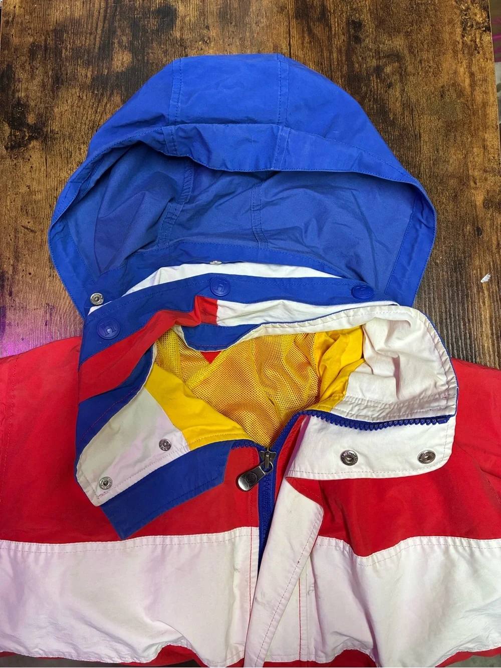 Rare Vintage Tommy Hilfiger Sailing Gear Jacket 90s Color-Block Hooded Size M